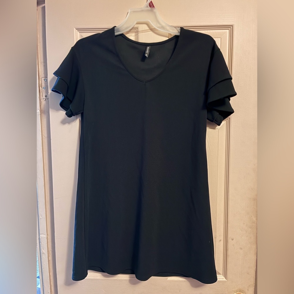 Massini Black Ruffle Sleeve Blouse